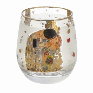 Świecznik szklany 9,5cm Pocałunek Gustav Klimt,Goebel