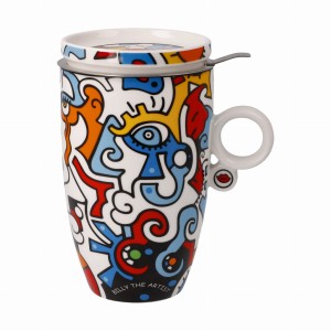 Kubek porcelanowy z zaparzaczem  Evolution Love I - Billy the Artist , Goebel